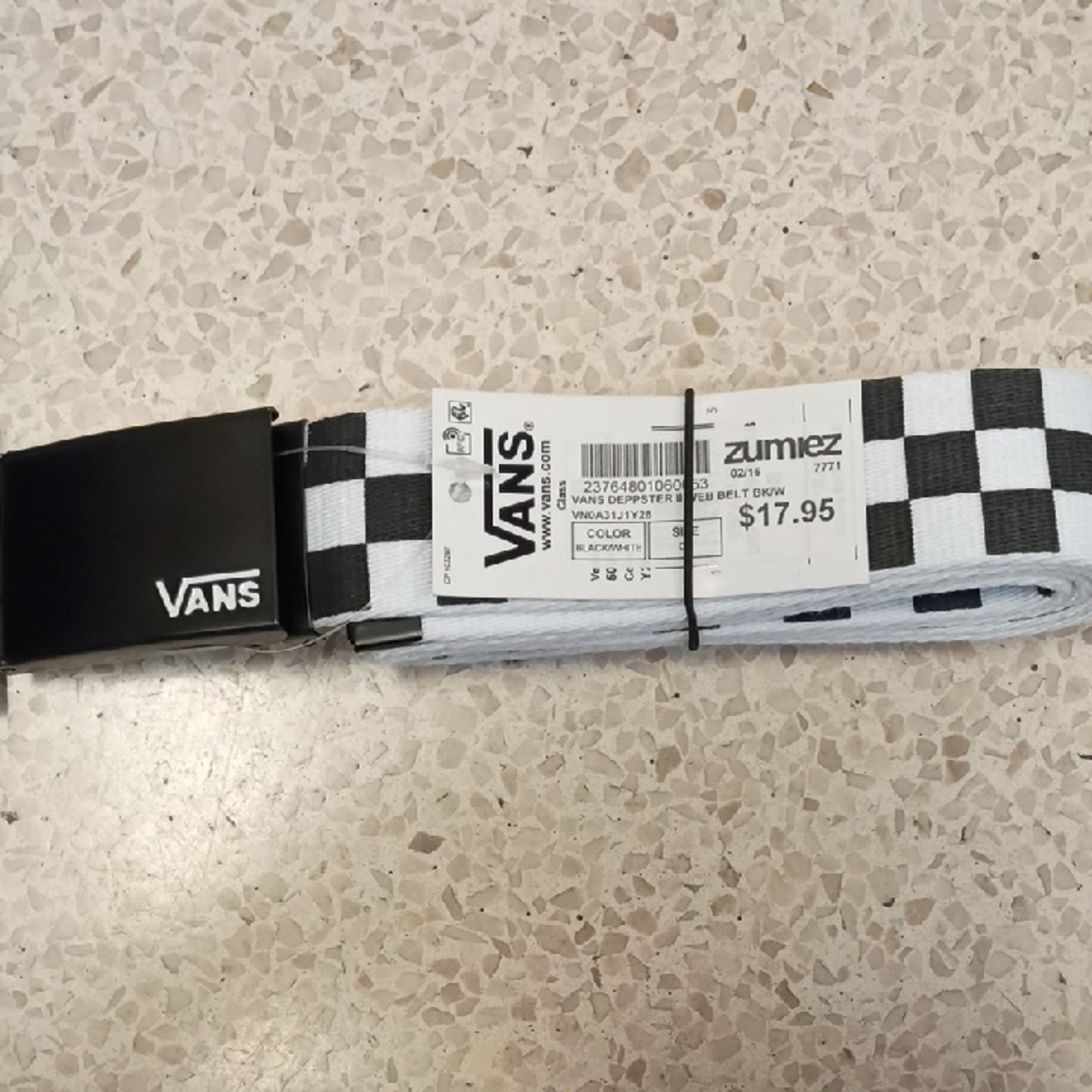Vans Checkerboard Web Belt - Black & White
